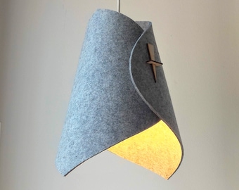 Felt Pendant Light Felt Light Fixture  Felt Ceiling Light Fixture Felt Lamp Shade Modern Pendant Light in Felt- SwoopFelt