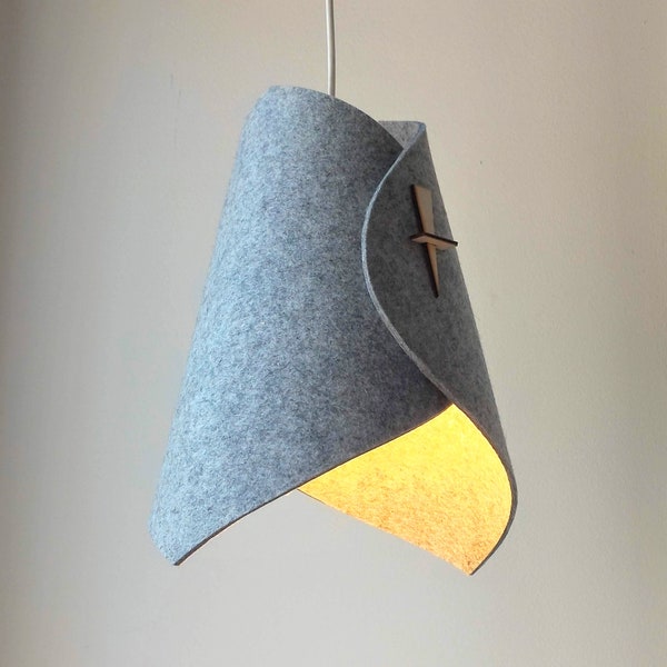 Felt Pendant Light Felt Light Fixture  Felt Ceiling Light Fixture Felt Lamp Shade Modern Pendant Light in Felt- SwoopFelt