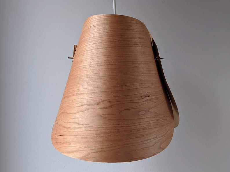 Wood Lamp Shade Wood Floor Lamp Shade Wood Table Lamp Shade Modern Table Light Veneer Petite Curves image 4