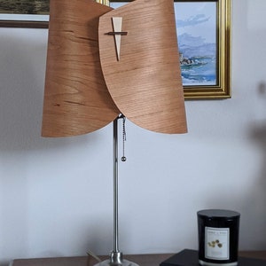 Wood Lamp Shade Wood Floor Lamp Shade Wood Table Lamp Shade Modern Table Light Veneer Petite Curves image 3