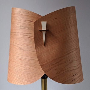 Wood Lamp Shade Wood Floor Lamp Shade Wood Table Lamp Shade Modern Table Light Veneer Petite Curves image 2