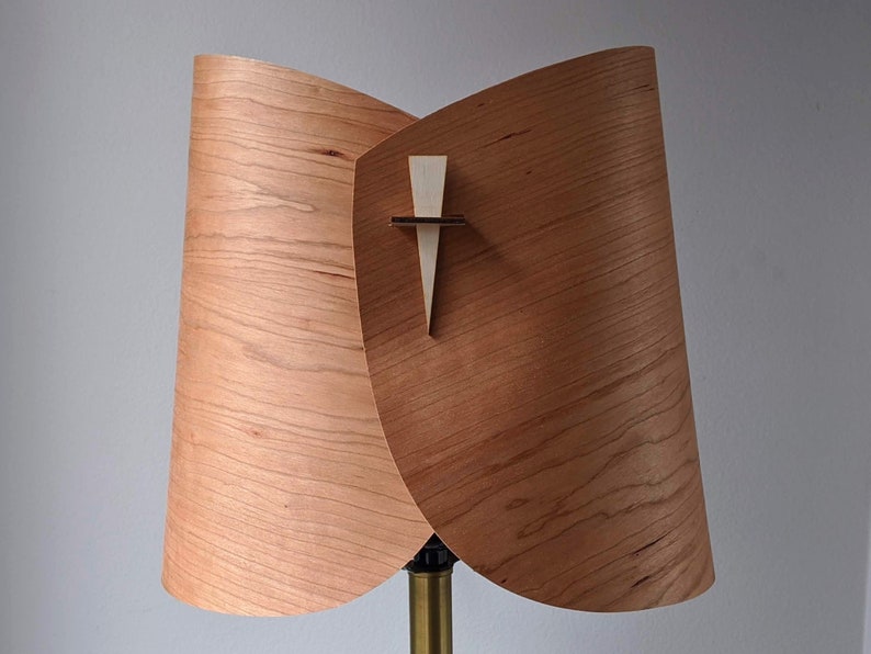 Wood Lamp Shade Wood Floor Lamp Shade Wood Table Lamp Shade Modern Table Light Veneer Petite Curves image 2