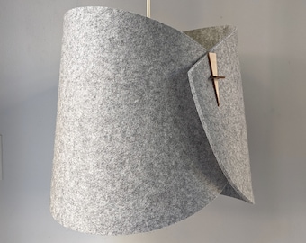 Felt Pendant Light Felt Light Fixture  Felt Ceiling Light Fixture Felt Lamp Shade Modern Pendant Light in Felt- CurvesFelt