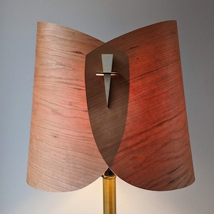 Wood Lamp Shade Wood Floor Lamp Shade Wood Table Lamp Shade Modern Table Light Veneer Petite Curves image 1
