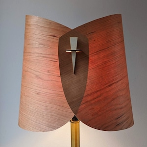 Wood Lamp Shade - Wood Floor Lamp Shade Wood Table Lamp Shade Modern Table Light Veneer- Petite Curves