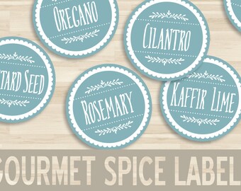 15 printable spice labels round circle sticker etsy