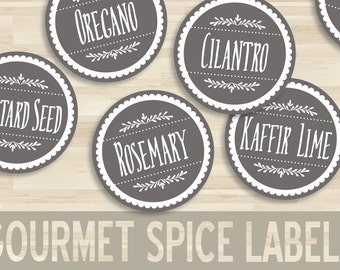 15 printable spice labels fleur de lis round circle