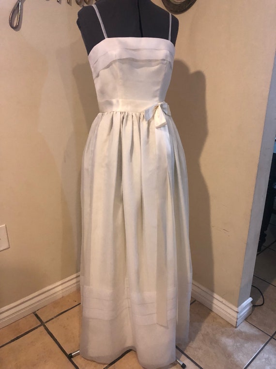 1950's Vintage White Organza Party Dress