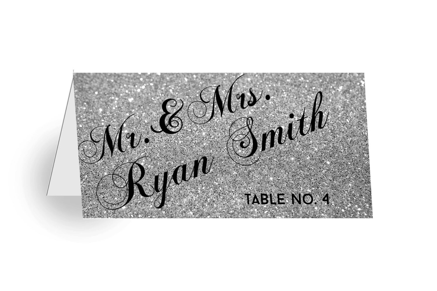 Place Cards Wedding Reception Set of 5 Escort Card Silver Etsy