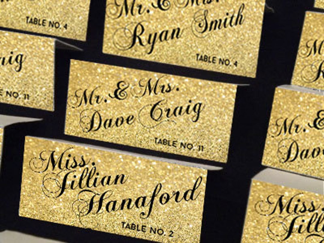 Place Cards Wedding Reception Set of 5 Escort Card Gold Etsy