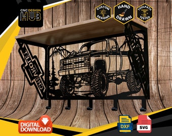 Chevy Truck Art Shelf and hanger Bracket - Designed For CNC Machines, Plasma, Laser, Water Jet. DXF and SVG files Toolpath Tested