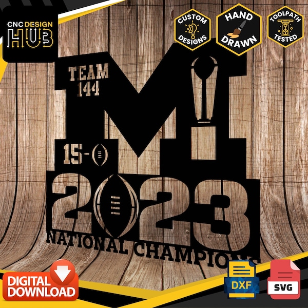 Team 144 Michigan Wolverines Football 15 - 0 - Designed For CNC Machines - Plasma, Laser, Water Jet - DXF and SVG files Toolpath Tested