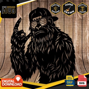 Cool Bigfoot Sign - Diseñado para máquinas CNC - Plasma, láser, chorro de agua - Archivos DXF y SVG Ruta de herramienta probada