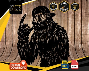 Cool Bigfoot Sign - Designed For CNC Machines - Plasma, Laser, Water Jet - DXF and SVG files Toolpath Tested
