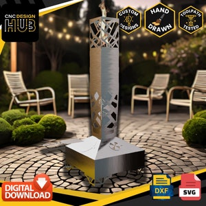 Moderne abstrakte Kunst Smudge Pot Baupläne - Öl & Diesel Brenner - Konzipiert für CNC-Maschinen - Laser, Wasserstrahl, Laser - DXF und SVG