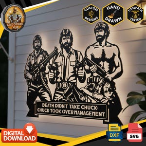 Chuck Memorial Artwork - Designad för CNC-maskiner - Plasma, laser, vattenstråle - DXF- och Svg-filer Testad av verktygsvägen