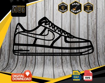 Air Force 1 Nike Sneakers Cut Out - Designed For CNC Machines - Plasma, Laser, Water Jet - DXF and SVG files Toolpath Tested