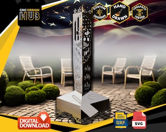 USA American Art Smudge Pot Baupläne - Öl & Diesel Brenner Heizung - Konzipiert für cnc Maschinen -Plasma, Laser, Wasserstrahl - DXF und SVG