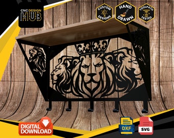 Lion King Art Shelf and hanger Bracket - Designed For CNC Machines, Plasma, Laser, Water Jet. DXF and SVG files Toolpath Tested