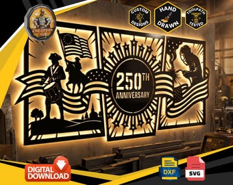 250th Pop Art Flag Flow Frames - Designed For CNC Machines - Plasma, Laser, Water Jet - DXF and Svg files Toolpath Tested