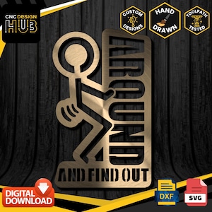 FAFO Metallschild - Entwickelt Für CNC-Maschinen - Plasmen, Laser, Wasserstrahl - DXF- und SVG-Dateien Werkzeugweg Getestet