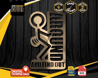 FAFO Metal Sign - Designed For CNC Machines - Plasma, Laser, Water Jet - DXF and Svg files Toolpath Tested