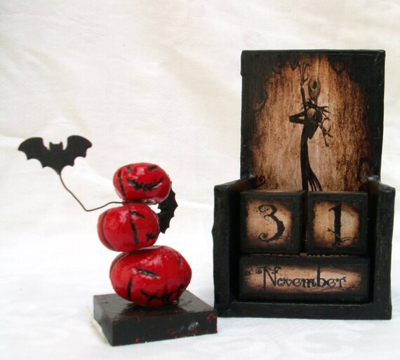 nightmare before christmas wooden block calendar