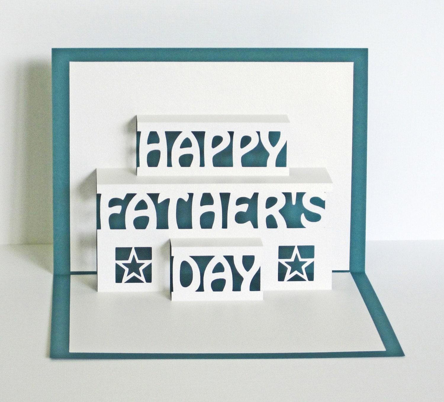 Father's Day Card 3D Pop Up Happy Fathers Day Card Teal | Etsy
