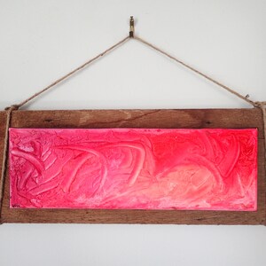 Pink; Original Texture Watercolor Painting; Canvas mounted to wood