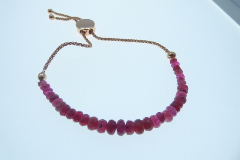 Red Spinel Rose Gold Slider Bracelet Spinel Jewellery.