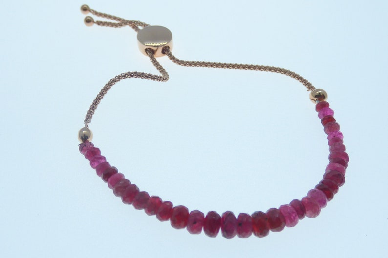 Red Spinel Rose Gold Slider Bracelet Spinel Jewellery.