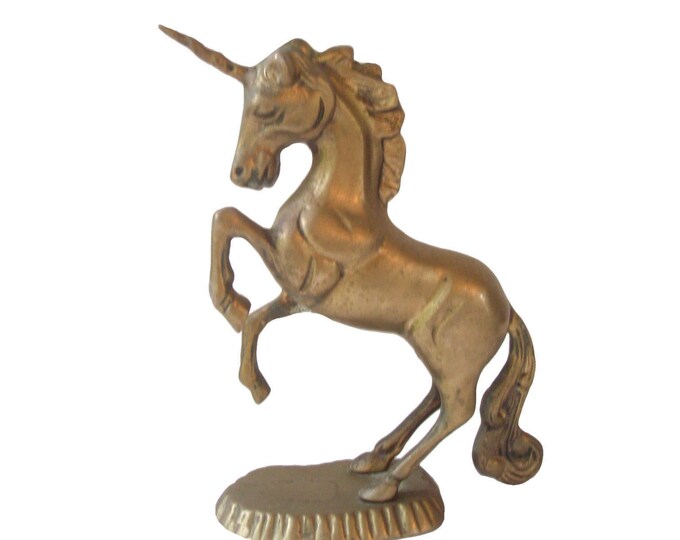 Brass Unicorn Statue. Solid Brass Unicorn Figure. Brass Etsy