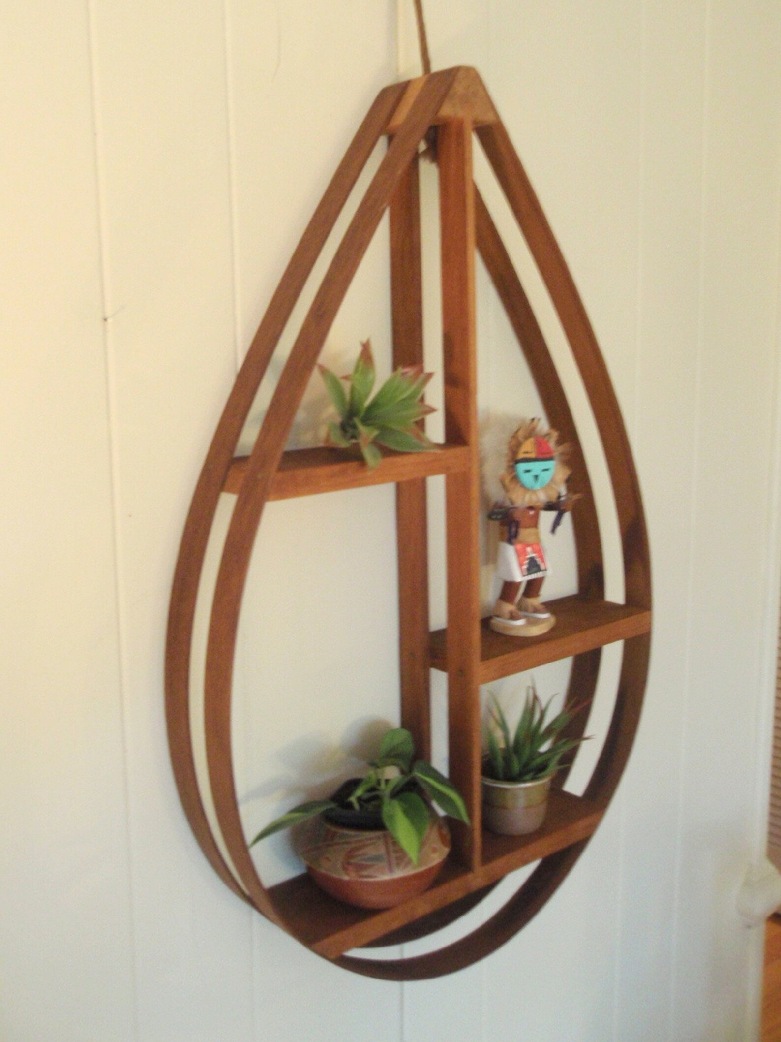 Vintage Bentwood Teardrop Wall Shelf Boho Mid Century MCM Etsy