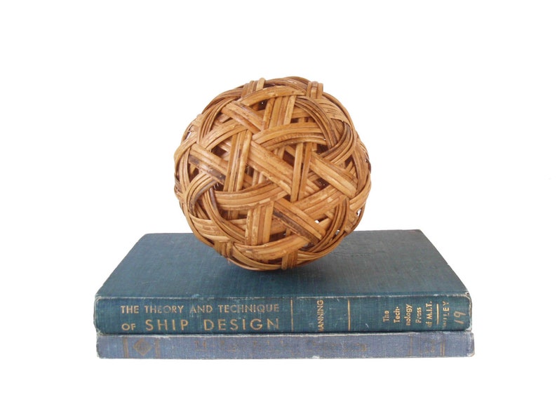 Large Woven Rattan Decorative Ball Display Boho Bohemian Etsy