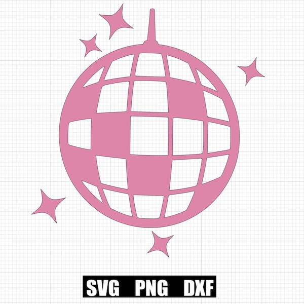 Disco Ball SVG PNG DXF Instant Download Groovy