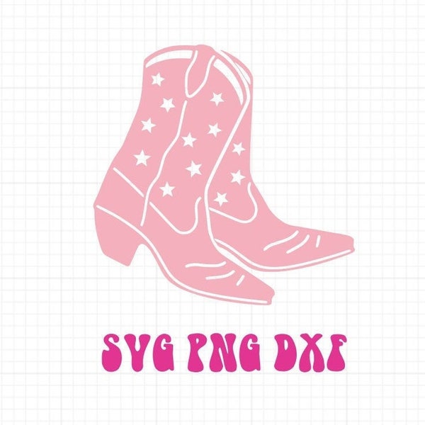 Star Cutout Cowboy Boot |SVG DXF PNG| Disco Cowgirl Space Cowgirl Bachelorette Design Nashville Bachelorette