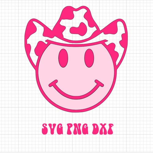 Cowboy Smiley Face Svg Happy Face Cowboy Hat Png Western - Etsy Australia