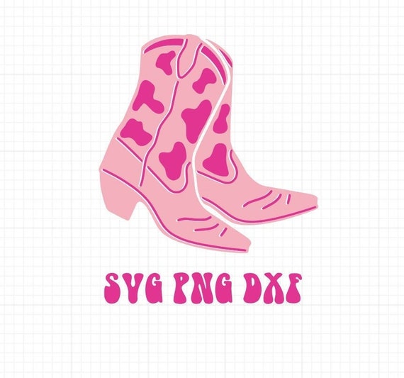 Cow Print Cowboy Boot SVG DXF PNG Disco Cowgirl Space Etsy Australia