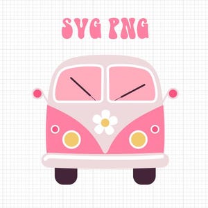 Fichiers d'images SVG et PNG Groovy Bus | Découpe, sublimation DTF, etc. | Téléchargement numérique instantané