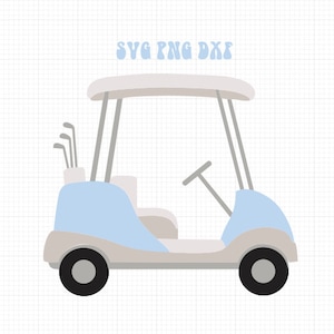 青いゴルフカート SVG PNG DXF