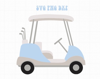 Blue Golf Cart SVG PNG DXF