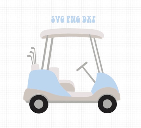 Blue Golf Cart SVG PNG DXF