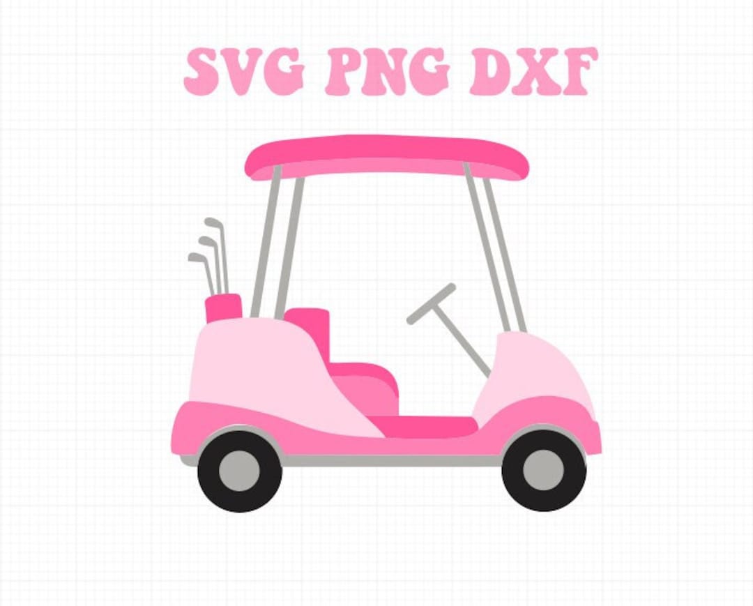 Golf Cart PNG SVG DXF Pink Golf Cart Instant Digital Download - Etsy