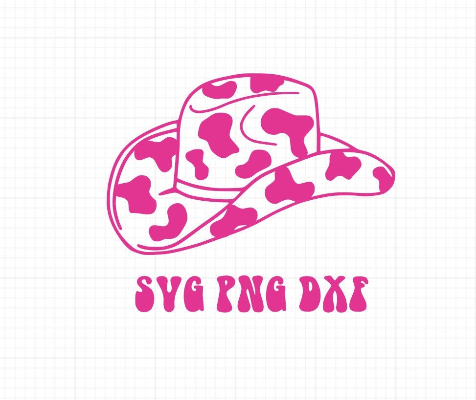 Cow Print Cowboy Hat SVG DXF PNG Space Cowgirl Bachelorette Etsy