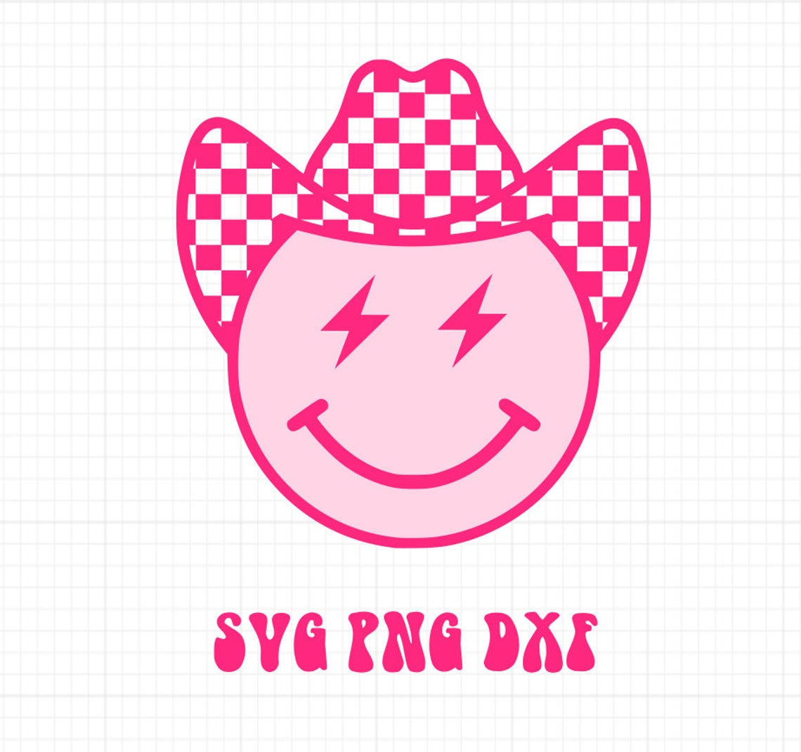Smiley Face Bundle SVG PNG DXF Disco Cowboy Smiley Cow Print Etsy