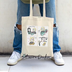 Bolsa de tela con diseño de tira cómica de Dachshund Obsessed - El Príncipe Salchicha - Bolsa de algodón ecológica para amantes de los perros