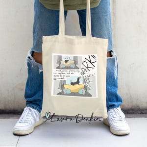¡BARK! - Bolsa de tela de cómics del Príncipe Salchicha - Diseño de perro salchicha de tira cómica - Bolsa de algodón ecológica para amantes de los perros
