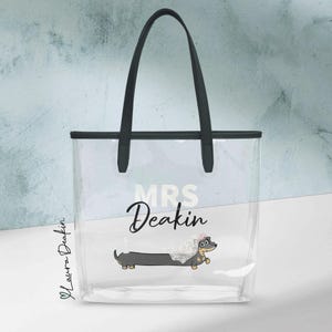 Personalisierte Braut Dackel Tragetasche - Individueller Name Dackel Hen Party Geschenk
