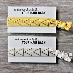 Triangles Gold-White-Yellow-Hair Ties