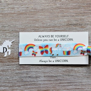 Unicorn-always be yourself unless you can be a unicorn then always be a unicorn-Hair Ties D-unicorn rainbows